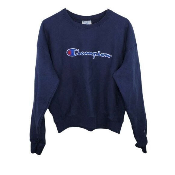 Champion Reverse Weave Script Fleece Sweatshirt Embroidered‎ Womens Large - Picture 1 of 6